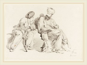 Sir George Hayter, British (1792-1871), Two Seated Arabs, 1827, graphite on wove paper