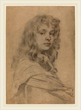 Sir Peter Lely, British (1618-1680), Self-Portrait, c. 1641, black chalk with touches of red chalk