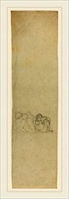 John Flaxman, British (1755-1826), Two Huddled Figures, graphite