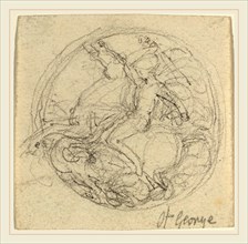 John Flaxman, British (1755-1826), Design for a Medal Representing Saint George and the Dragon,