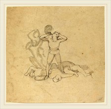 John Flaxman, British (1755-1826), Figure Standing over Corpses, Blowing a Horn, in or after 1795,