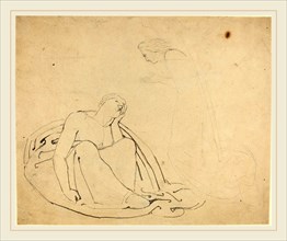John Flaxman, British (1755-1826), Study for a Monument, pen and gray ink over graphite