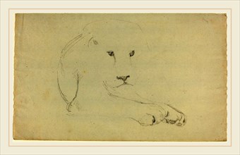 John Flaxman, British (1755-1826), Lion, graphite
