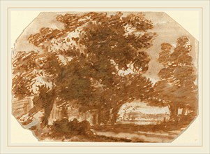 Claude Lorrain, French (1604-1605-1682), Grove of Trees, c. 1640, pen and brown ink with gray wash