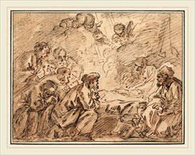 FranÃ§ois Boucher, French (1703-1770), The Adoration of the Magi, pen and brown ink and brown wash