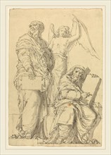 Louis-Felix de La Rue after Raphael, French (1731-1765), The Prophets Hosea and Jonah, pen and