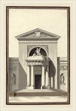 Louis Gustave Taraval, French (1739-1794), Facade for a Church with a Sculpture Representing Faith,