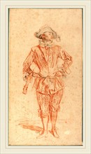 Antoine Watteau, French (1684-1721), Mezzetin, c. 1716, red and black chalk counterproof on laid