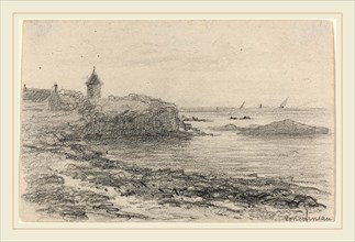 EugÃ¨ne Boudin, French (1824-1898), The Coast at Concarneau, graphite on wove paper