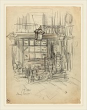 Félix-Hilaire Buhot, French (1847-1898), Ebury Street, 1876 or 1879, graphite with pen and brown