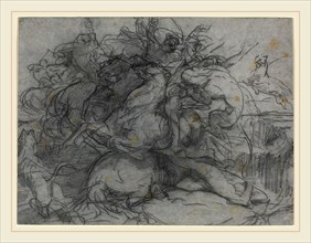 FranÃ§ois-Nicolas Chifflart, Study for "Surprise" (Battle of the Tigers), French, 1825-1901,