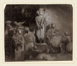 Alexandre-Gabriel Decamps, French (1803-1860), The Slave Market [recto], pen and black ink with
