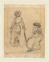Edgar Degas, French (1834-1917), Study for "Mary Cassatt at the Louvre: The Etruscan Gallery"