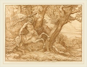 Alphonse Legros, Centaur with Branches, French, 1837-1911, pen and brown ink on wove paper