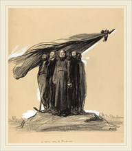 Jean-Louis Forain, L'union sous le drapeau, French, 1852-1931, c. 1914-1919, brush and black ink