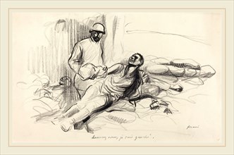 Jean-Louis Forain, Rassurez vous; je suis gauche., French, 1852-1931, c. 1914-1919, black crayon