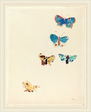 Odilon Redon, Five Butterflies, French, 1840-1916, c. 1912, watercolor on wove paper