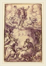 Virgil Solis, German (1514-1562), The Transfiguration, pen and black and violet ink on laid paper