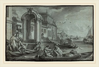 Johann Wolfgang Baumgartner, German (1709-1761), Venetian Fantasy with an Ornamental Arch, 1750s,