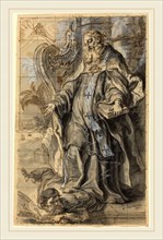 Gottfried Bernhard GÃ¶tz, German (1708-1774), Saint Ambrose Suppressing Heresy, pen and brown ink