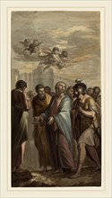 Ernest Zacharias Platner, German (1773-1855), Christ with Apostles and a Roman Soldier, watercolor