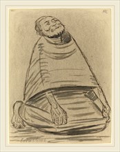 Ernst Barlach, Man Kneeling, German, 1870-1938, 1916, pen and brown ink with gray wash and graphite