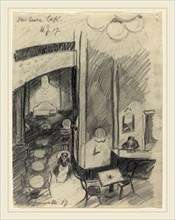 Walter Gramatté, Das leere Café (The Empty Café), German, 1897-1929, 1917, graphite with touches of
