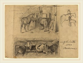 Lovis Corinth, German (1858-1925), The Barn, 1883, graphite on wove paper