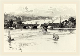 Fritz Stoltenberg, German (1855-1921), Lombardsbrucke, 1893, watercolor