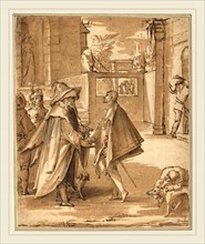 Karel van Mander I (Netherlandish, 1548-1606), The Departure of the Prodigal Son, pen and brown ink