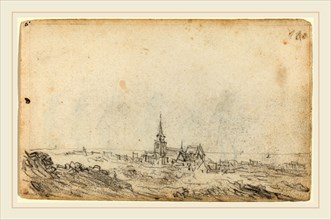 Jan van Goyen, Dutch (1596-1656), View of Scheveningen [recto], probably c. 1650-1652, gray wash