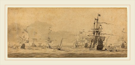 Style of Willem van de Velde the Younger, Marine, pen and black ink with gray wash