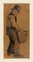 Vincent van Gogh, Dutch (1853-1890), Old Man Carrying a Bucket, 1882, graphite with gray and black