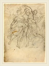 Pietro Fancelli, Italian (1764-1850), Women Dancing, c. 1820, black chalk on wove paper
