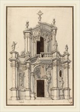 Piedmontese 18th Century, Elevation for a Church Facade, with Alternatives, first half 18th