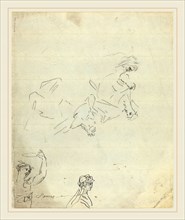 Giovanni Battista Cipriani, Italian (1727-1785), Figure Studies [verso], pen and black ink and