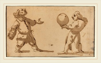 Giuseppe Maria Mitelli, Italian (1634-1718), A Caricature with Ball Players, iron gall ink on laid
