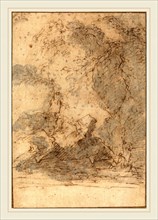 Salvator Rosa, Italian (1615-1673), Landscape, mid 1660s, pen and brown ink with gray wash on laid