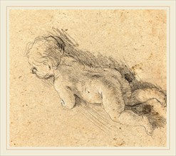 Baldassare Franceschini, Italian (1611-1689), Baby [verso], late 1650s, black chalk heightened with