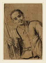 Giovanni Francesco Barbieri, called Guercino, Italian (1591-1666), A Grain Merchant, c. 1620, black