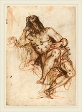 Alessandro Maganza, Italian (1556-1640), Saint Jerome, pen and reed pen with brown ink over red