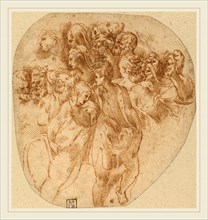 Attributed to Girolamo Mazzola Bedoli, Italian (c. 1500-1569), Figures Studies [recto], pen and