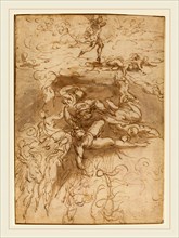 Parmigianino, Italian (1503-1540), The Fall of the Rebel Angels [recto], c. 1524-1527, pen and