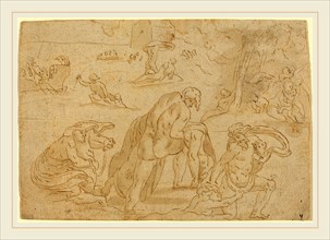 after Raphael, The Deluge, from the Loggia of the Vatican, pen and brown ink on laid paper