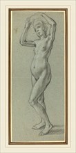 Alessandro Casolani, Italian (1552-1606), Study of a Female Nude, black and white chalk on
