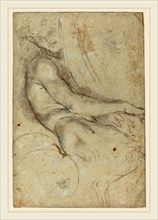 Annibale Carracci, Italian (1560-1609), Satyr Holding a Roundel, 1597-1600, black chalk on