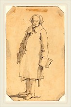 Giovanni Battista Tiepolo, Italian (1696-1770), A Standing Man Wearing a Great Coat and Boots, pen