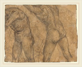 Luca Signorelli, Italian (1445-1450-1523), Two Nude Figures [verso], c. 1500, black chalk on tan