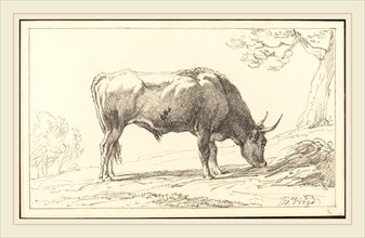 Hendrik Voogd, Dutch (1768-1839), A Cow Grazing, black chalk on wove paper