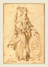 Spanish 17th Century, Eritrean Sibyl, pen and brown ink on laid paper